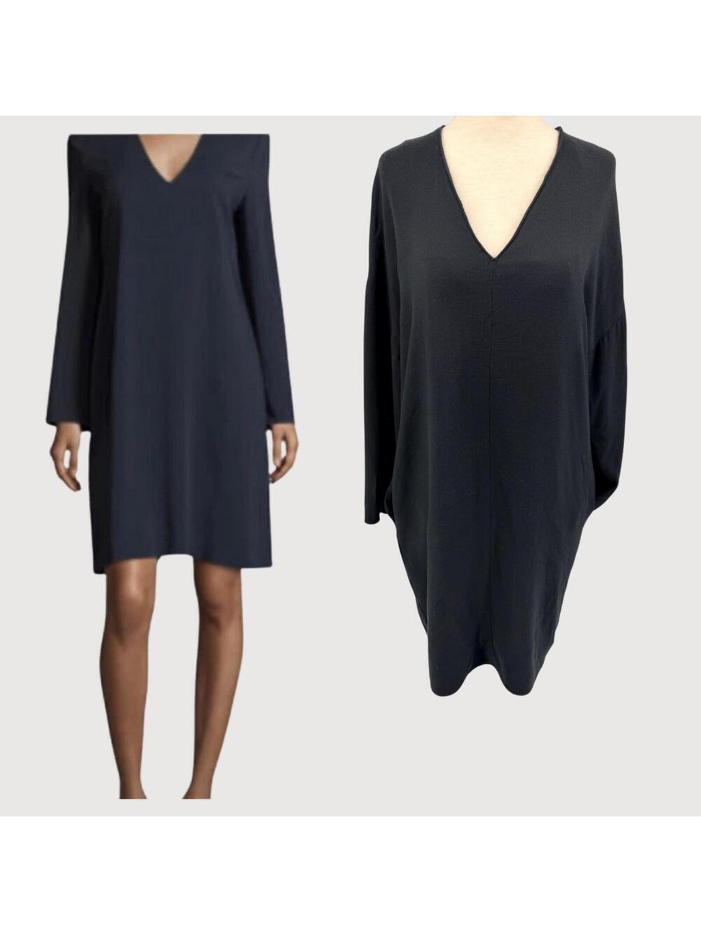 Vince Coastal Sheath Dress Black V Neck S